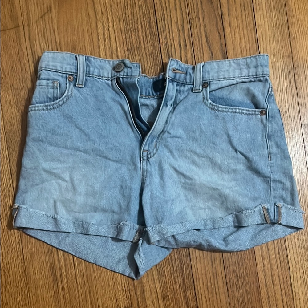 Aeropostale Blue Jean Shorts High-Waisted Cuffed